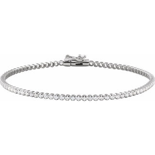 14K White 1 5/8 CTW Natural Diamond Lightweight Line 7" Bracelet