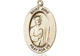 14kt Gold Saint Jude Thaddeus Medal | Engravable
