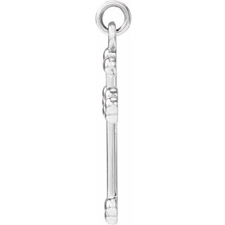 14K White Cross Pendant