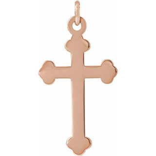 14K Rose Cross Pendant