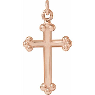 14K Rose Cross Pendant