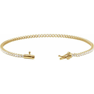 14K Yellow 1 5/8 CTW Natural Diamond Lightweight Line 7" Bracelet