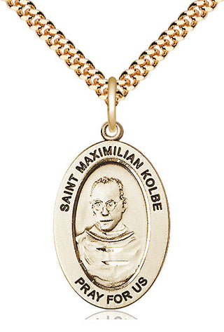 14kt Gold-Filled Saint maximilian kolbe medal necklace 11073GF