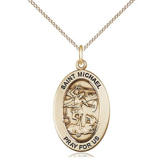 14kt Gold-Filled Saint michael the archangel medal necklace 11076GF