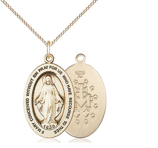 14kt gold filled miraculous medal necklace 11078GF