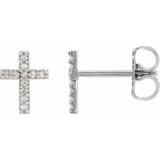 Platinum .025 CTW Natural Diamond Cross Single Earring