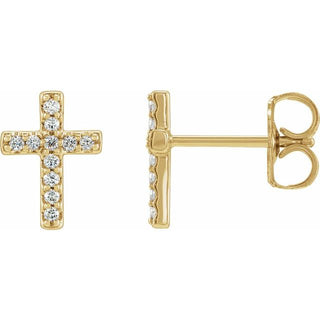 14K Yellow .04 CTW Natural Diamond Cross Single Earring