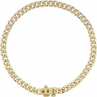 14K Yellow 1/2 CTW Natural Diamond Link 7 1/4" Bracelet