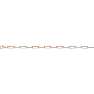 14K Rose 1 CTW Lab-Grown Diamond Link 7" Bracelet
