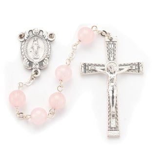 8MM Rose Quartz Genuine Stone Rosary