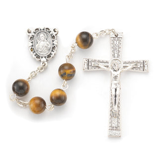 8MM Tiger Eye Genuine Stone Rosary