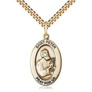 14kt Gold-Filled Saint peter the apostle medal necklace 11090GF