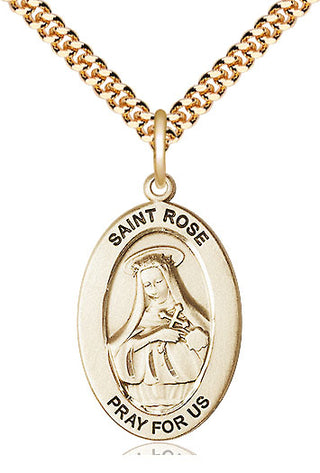 14kt Gold-Filled Saint rose of lima medal necklace 11095GF