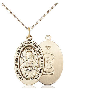 14kt gold filled scapular medal necklace 11098GF