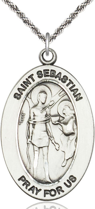 Sterling Silver St. Sebastian Medal & Necklace Set | Engravable