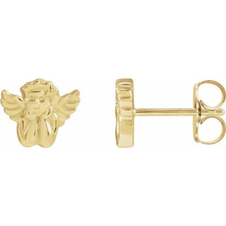 14K Yellow Left Cherub Earring