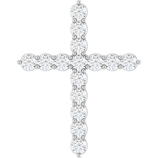 Platinum 3/4 CTW Natural Diamond Cross Pendant