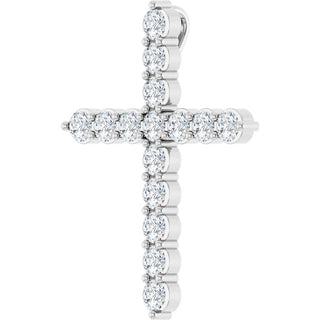 Platinum 3/4 CTW Natural Diamond Cross Pendant