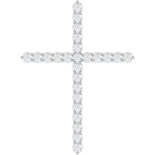 14K White 1 CTW Lab-Grown Diamond Cross Pendant