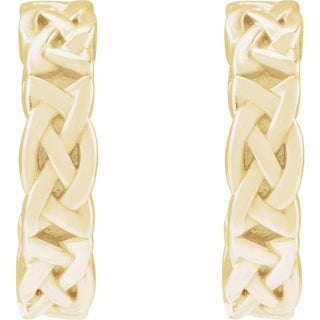 14K Yellow Celtic-Inspired 10.25 mm Hoop Earrings