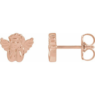 14K Rose Left Cherub Earring
