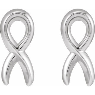 Platinum Survivor Ribbon Earrings