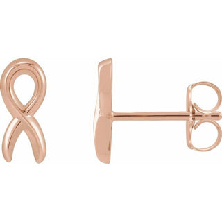 14K Rose Survivor Ribbon Earring