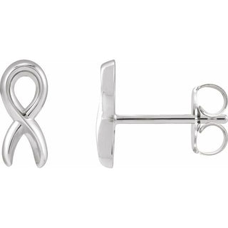 14K White Survivor Ribbon Earring