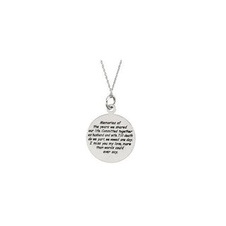 14K White Loss of a Spouse 18" Necklace