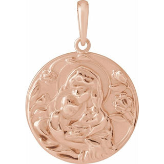 14K Rose Madonna & Child Pendant
