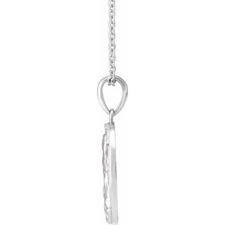 14K White Madonna & Child 16-18" Necklace 