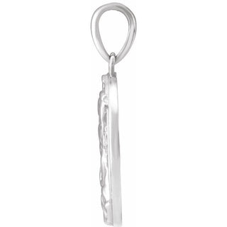 14K White Madonna & Child Pendant