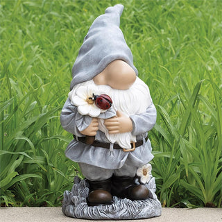 23.25-Inch Gnome With Flowers Statue