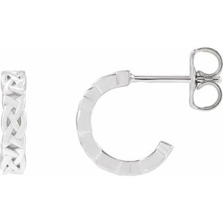 Platinum Celtic-Inspired 10.25 mm Hoop Earrings
