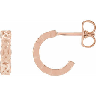 14K Rose Celtic-Inspired 10.25 mm Hoop Earrings
