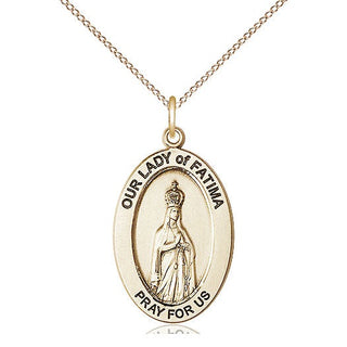 14kt gold filled our lady of fatima medal necklace 11205GF
