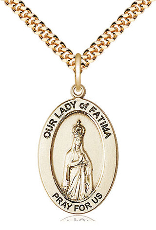 14kt gold filled our lady of fatima medal necklace 11205GF