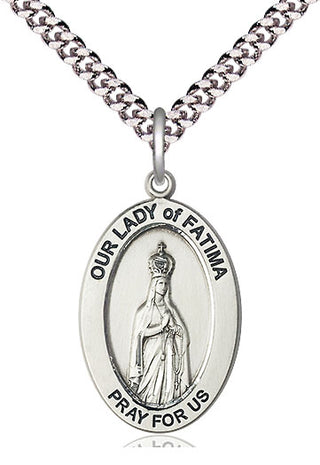 sterling silver our lady of fatima medal necklace 11205SS