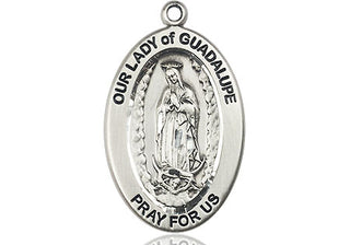 Sterling Silver Our Lady of Guadalupe Medal & Necklace Set | Engravable