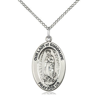 sterling silver our lady of guadalupe medal necklace 11206SS