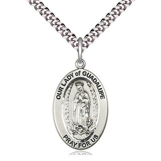 sterling silver our lady of guadalupe medal necklace 11206SS