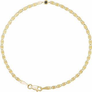 14K Yellow .06 CT Natural Black Diamond Bezel-Set Link 7 1/2" Bracelet
