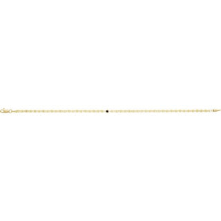 14K Yellow .06 CT Natural Black Diamond Bezel-Set Link 7 1/2" Bracelet
