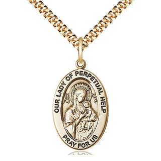 14kt gold filled our lady of perpetual help medal necklace 11222GF