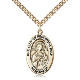 14kt Gold Our Lady of Perpetual Help Medal | Engravable