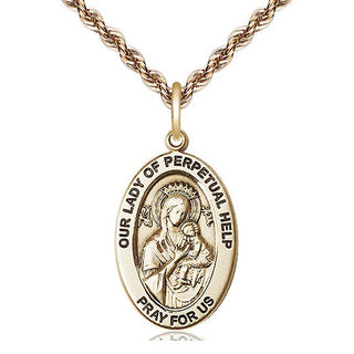 14kt Gold Our Lady of Perpetual Help Medal | Engravable