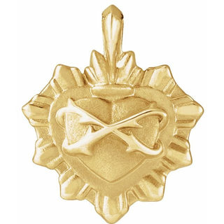 14K Yellow Sacred Heart Pendant