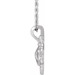 Platinum Sacred Heart 16-18" Necklace