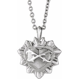 Platinum Sacred Heart 16-18" Necklace