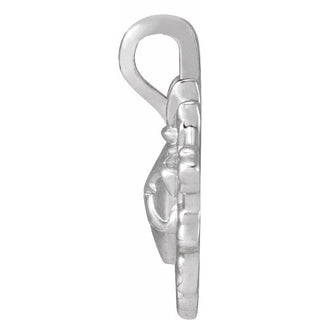 14K White Sacred Heart Pendant